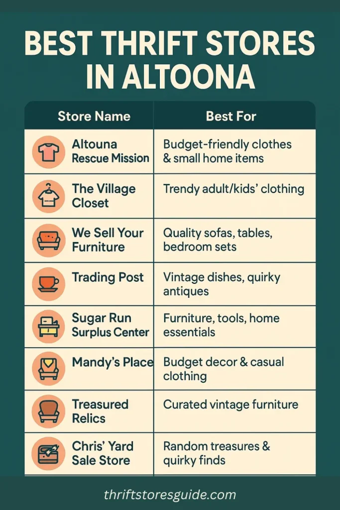 Best Thrift Stores In Altoona Infographics