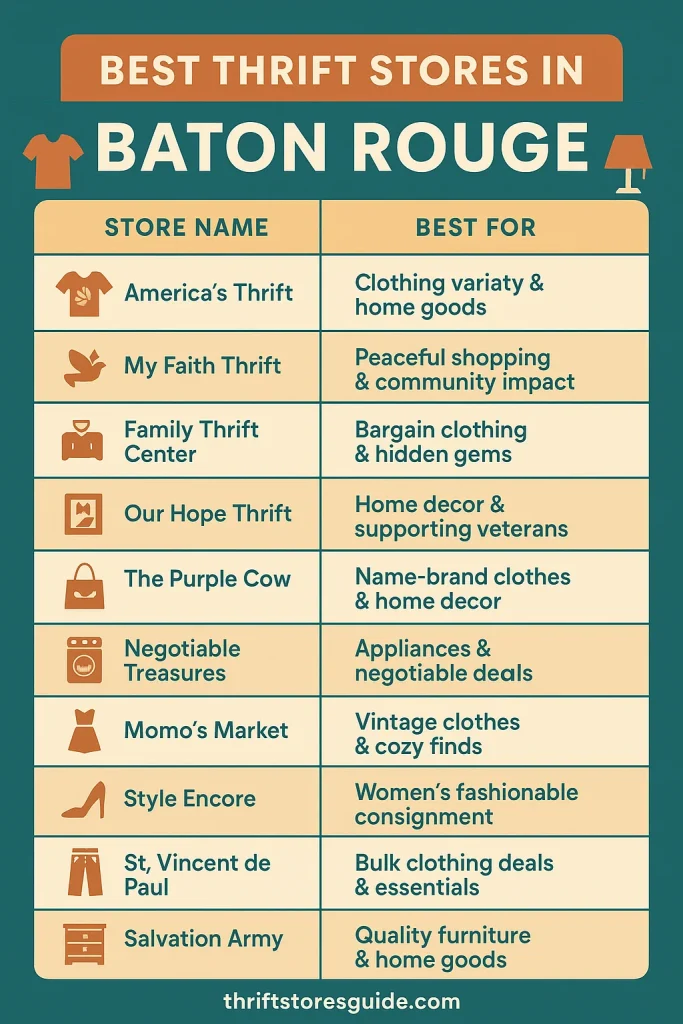 Best Thrift Stores in Baton Rouge, Louisiana